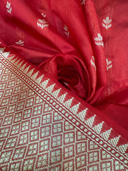 Pure Banarasi Tissue Silk Kadiyal Border Saree