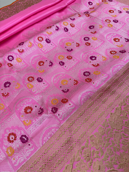 Pure Banarasi Katan Silk Mehrab Saree