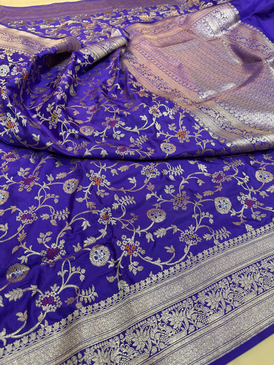 Pure Banarasi Mashru Silk Jaal Saree