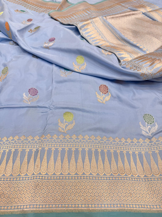 Pure Banarasi Katan Silk kadhwa Buta Saree