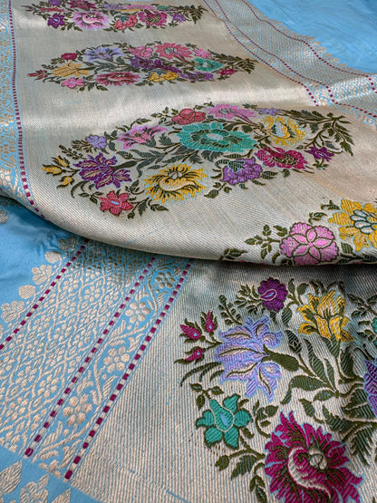 Pure Banarasi Katan Silk Jaal Saree