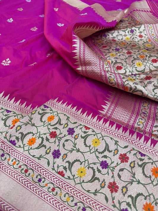 Pure Banarasi Katan Silk Kadiyal Border Saree