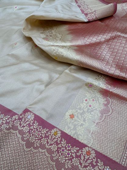 Pure Banarasi Katan Silk kadhwa Buta Saree