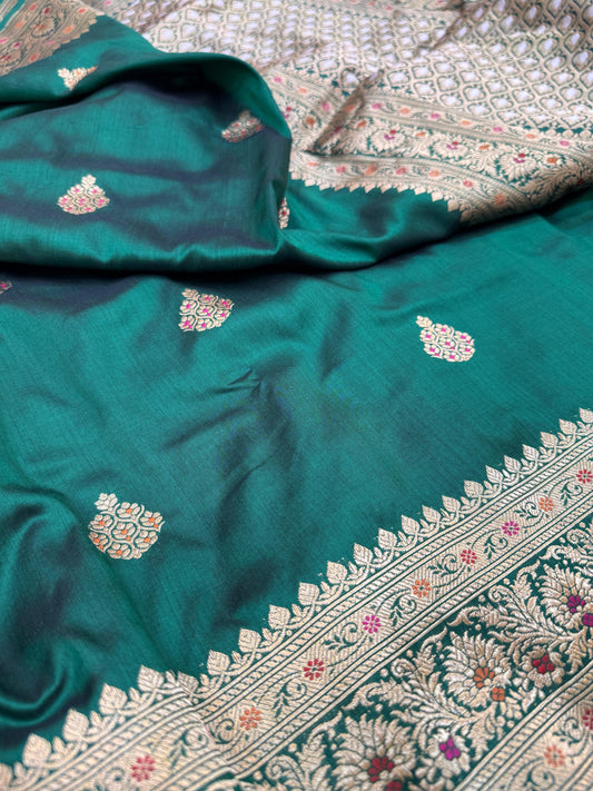 Pure Banarasi Katan Silk kadhwa Buta Saree