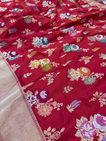 Pure Banarasi Katan Silk Tilfi Jaal Saree