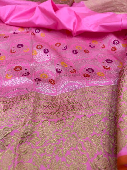 Pure Banarasi Katan Silk Mehrab Saree