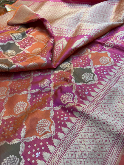 Pure Banarasi Katan Silk Rangkaat Saree