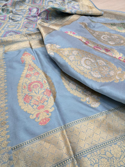 Pure Banarasi Katan Silk Jaal Saree