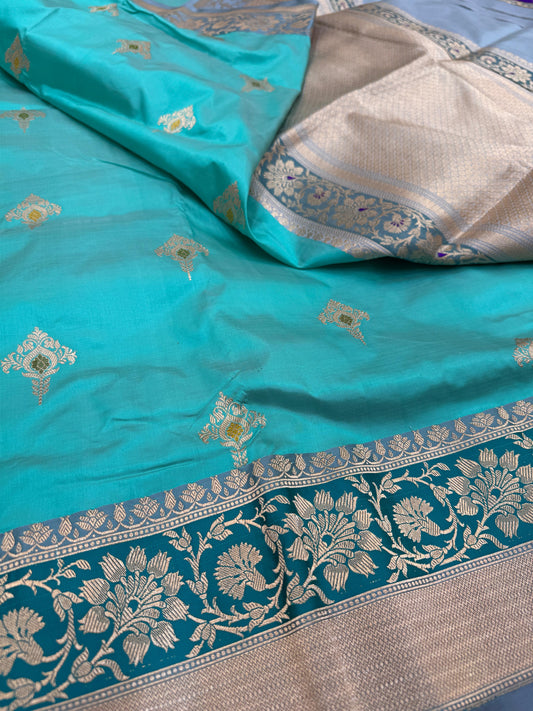 Pure Banarasi Katan Silk kadhwa Buta Saree
