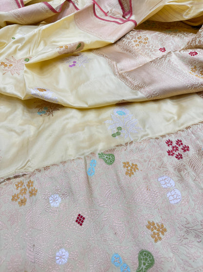 Pure Banarasi Katan Silk kadhwa Buta Saree
