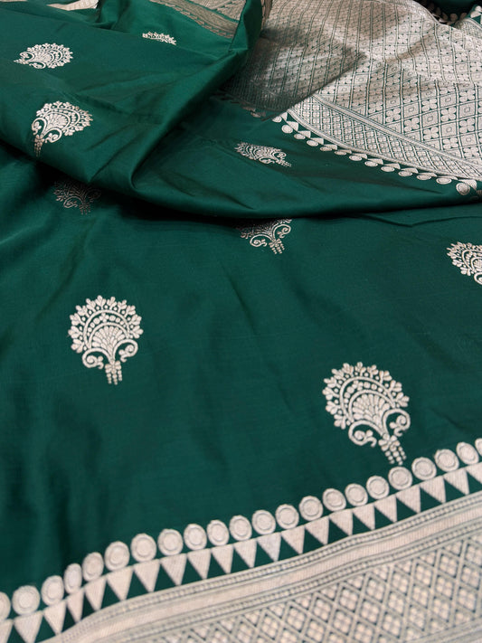 Pure Banarasi Mashru Silk Buta Saree