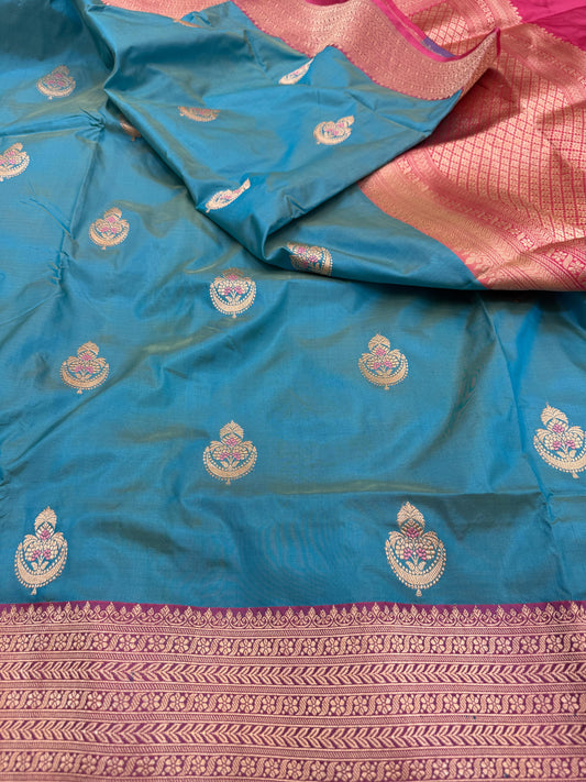 Pure Banarasi Katan Silk kadhwa Buta Saree