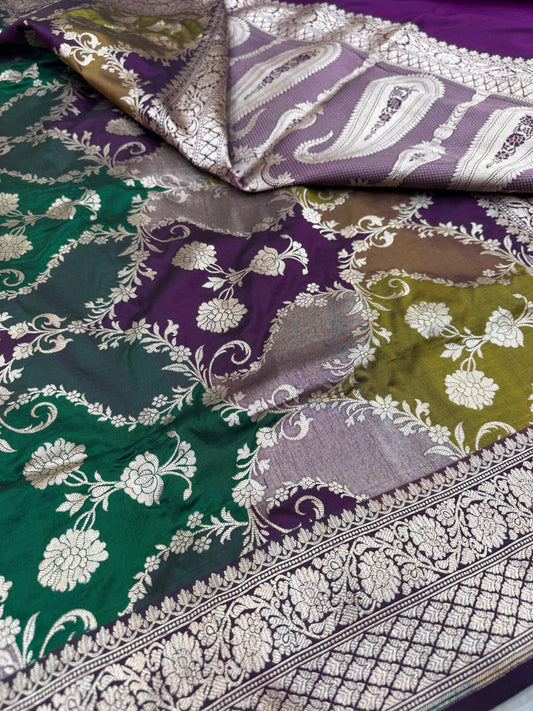 Pure Banarasi Katan Silk Rangkaat Saree