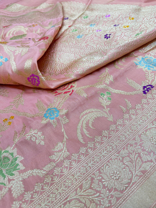 Pure Banarasi Katan Tissue Silk Jaal Saree