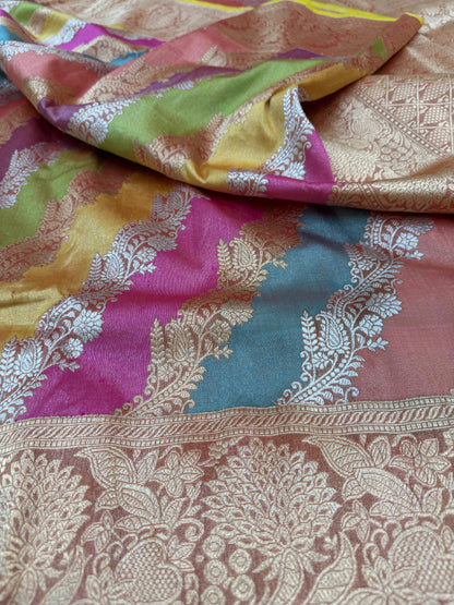 Pure Banarasi Katan Tissue Silk Rangkaat Saree