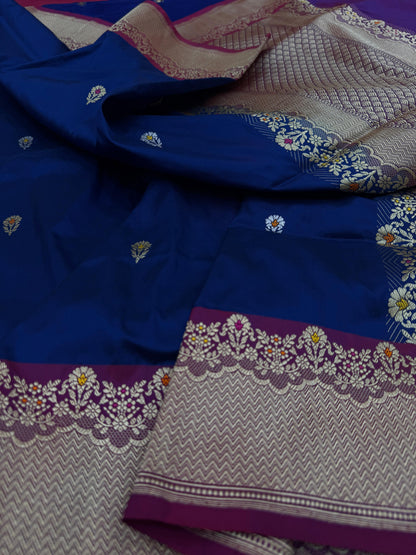 Pure Banarasi Katan Silk Kadhwa Buta Saree