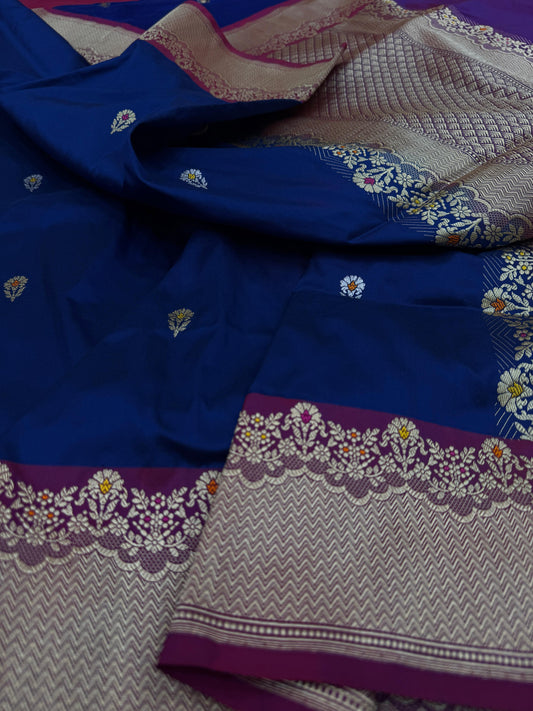 Pure Banarasi Katan Silk kadhwa Buta Saree
