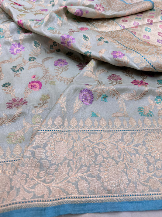 Pure Banarasi katan Tissue Silk Kadhwa Mina Jaal Sarees