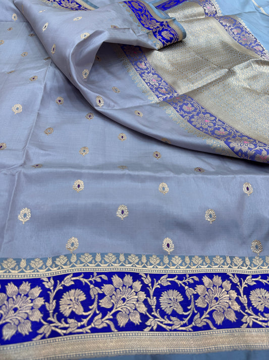 Pure Banarasi Katan Silk kadhwa Buta Saree