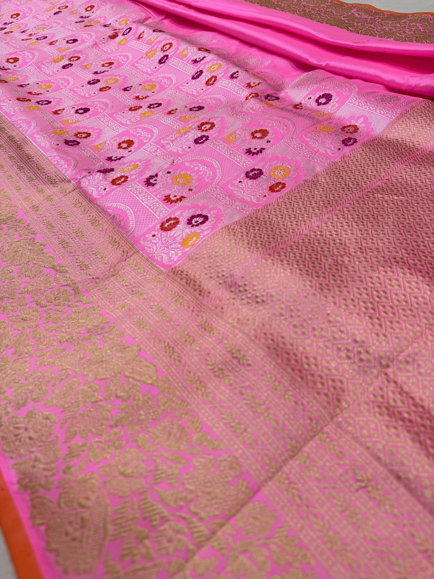 Pure Banarasi Katan Silk Mehrab Saree