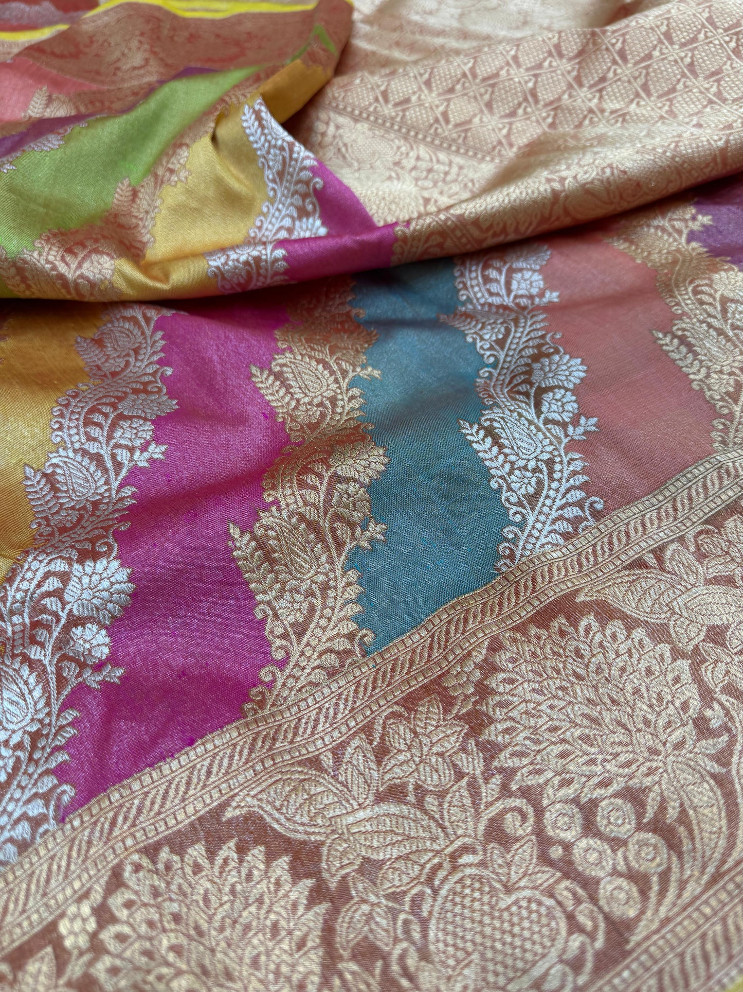Pure Banarasi Katan Tissue Silk Rangkaat Saree