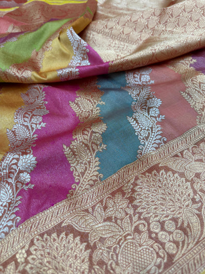 Pure Banarasi Katan Tissue Silk Rangkaat Saree