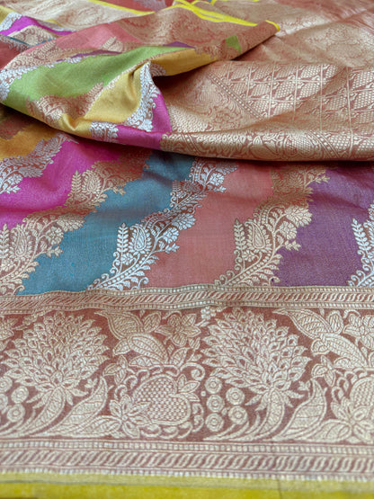 Pure Banarasi Katan Tissue Silk Rangkaat Saree