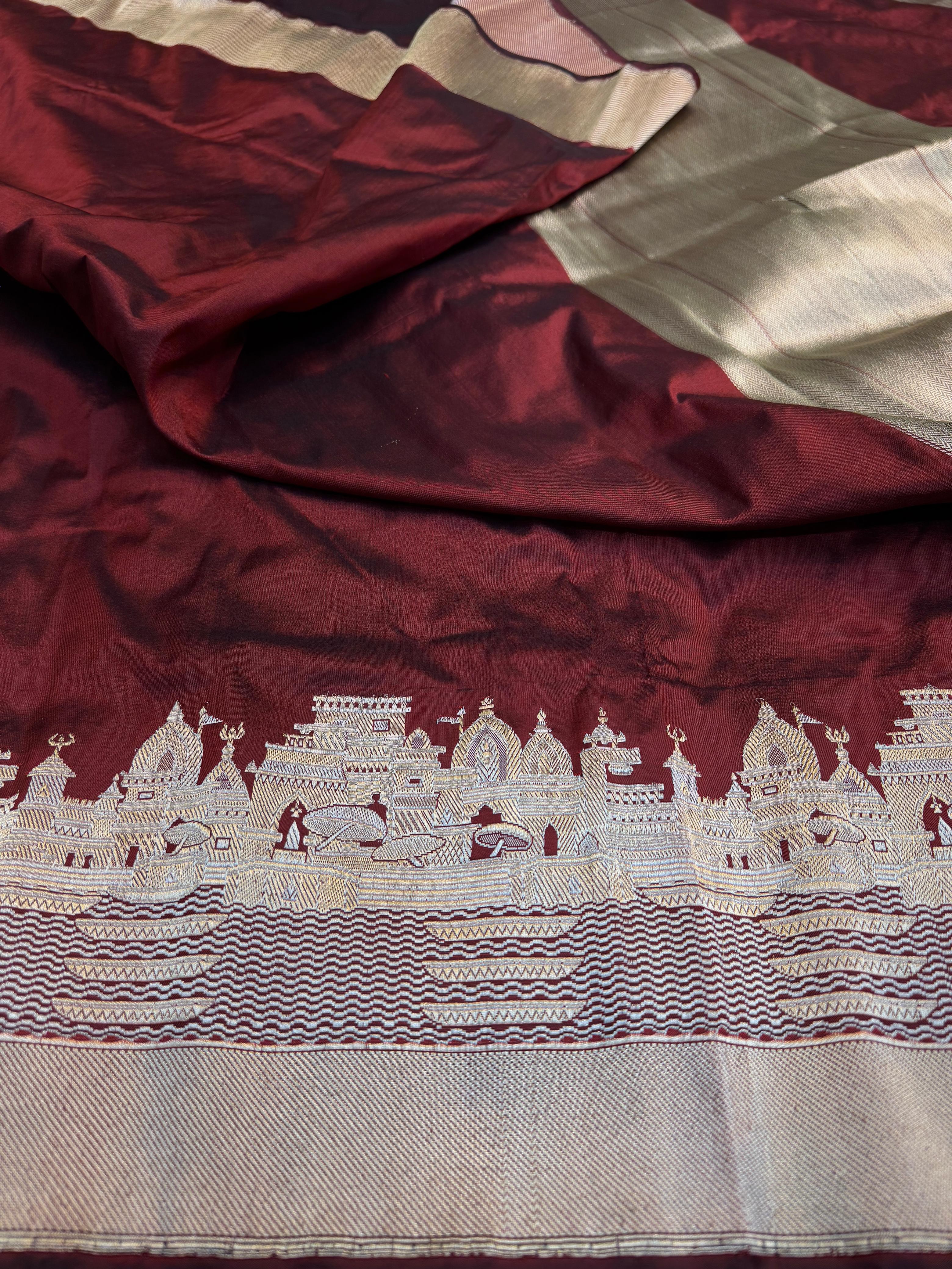 Pure Banarasi Katan Silk Ghat Saree
